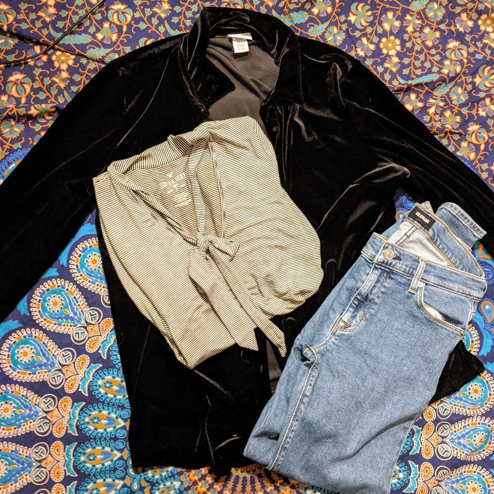 Vintage Velvet Button Up